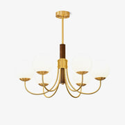 Midas Touch Walnut Sphere Chandelier - Blowlighting