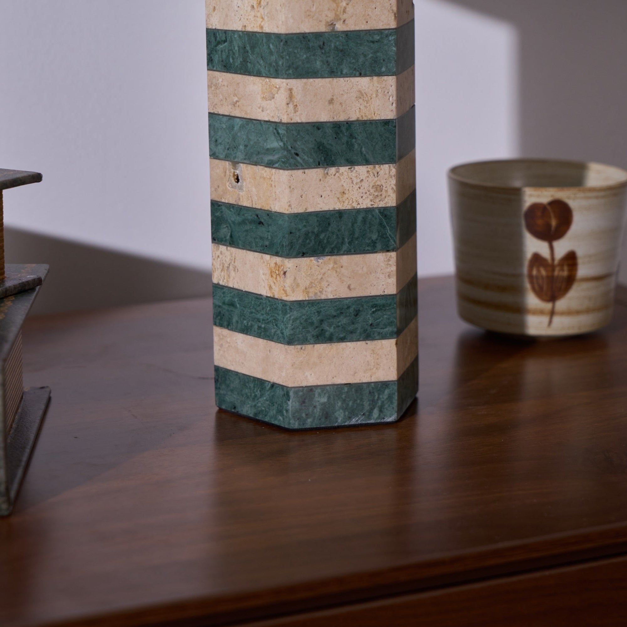 Modari Striped Stone Table Lamp - Blowlighting