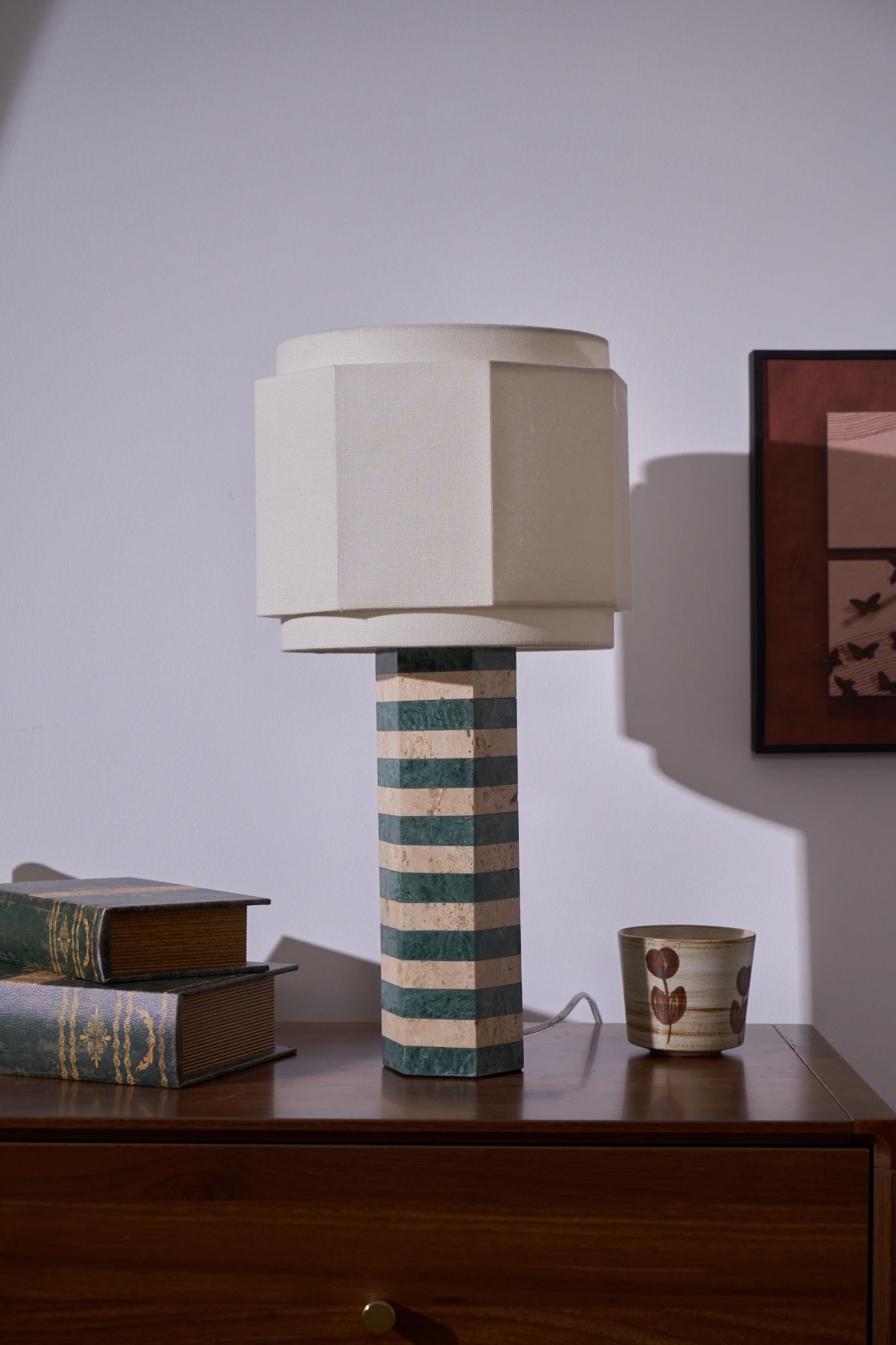Modari Striped Stone Table Lamp - Blowlighting