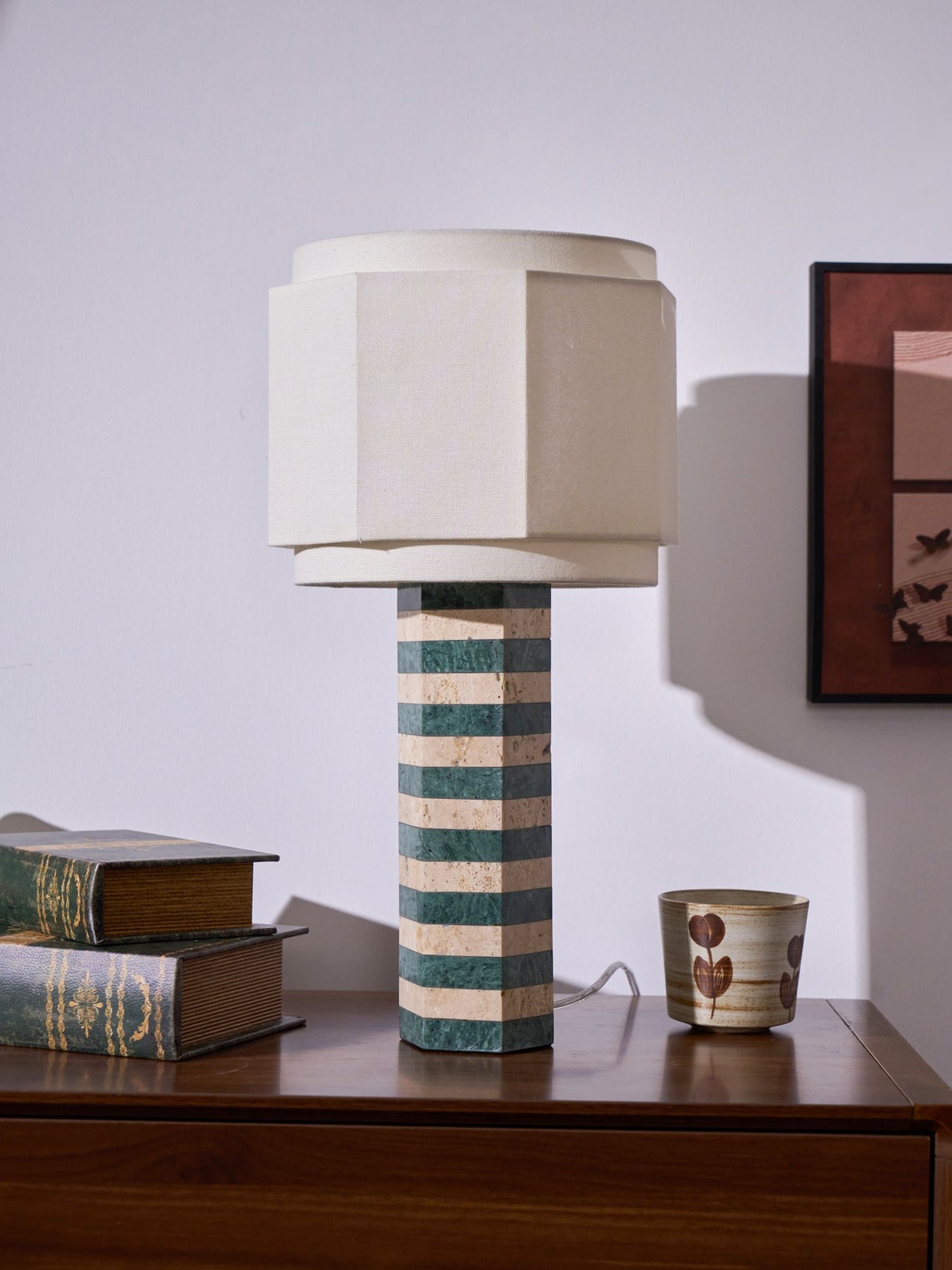 Modari Striped Stone Table Lamp - Blowlighting