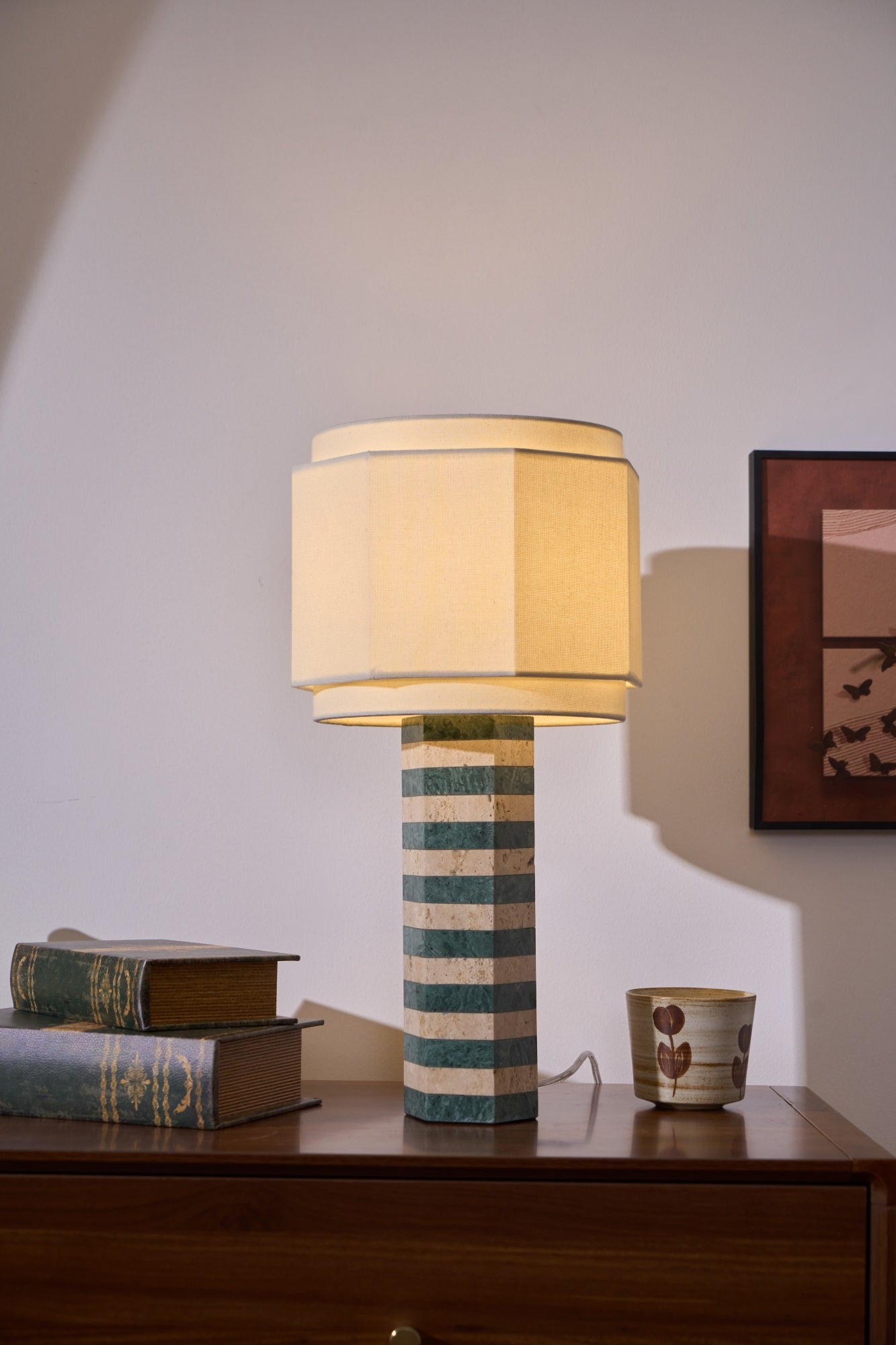 Modari Striped Stone Table Lamp - Blowlighting