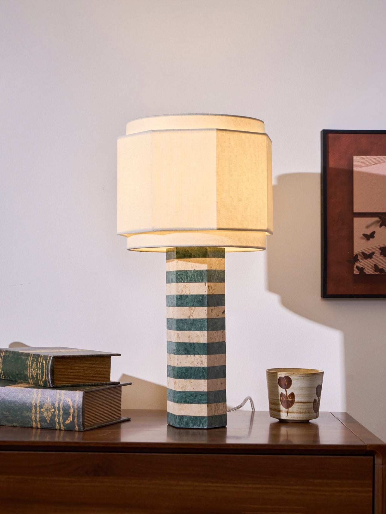 Modari Striped Stone Table Lamp - Blowlighting