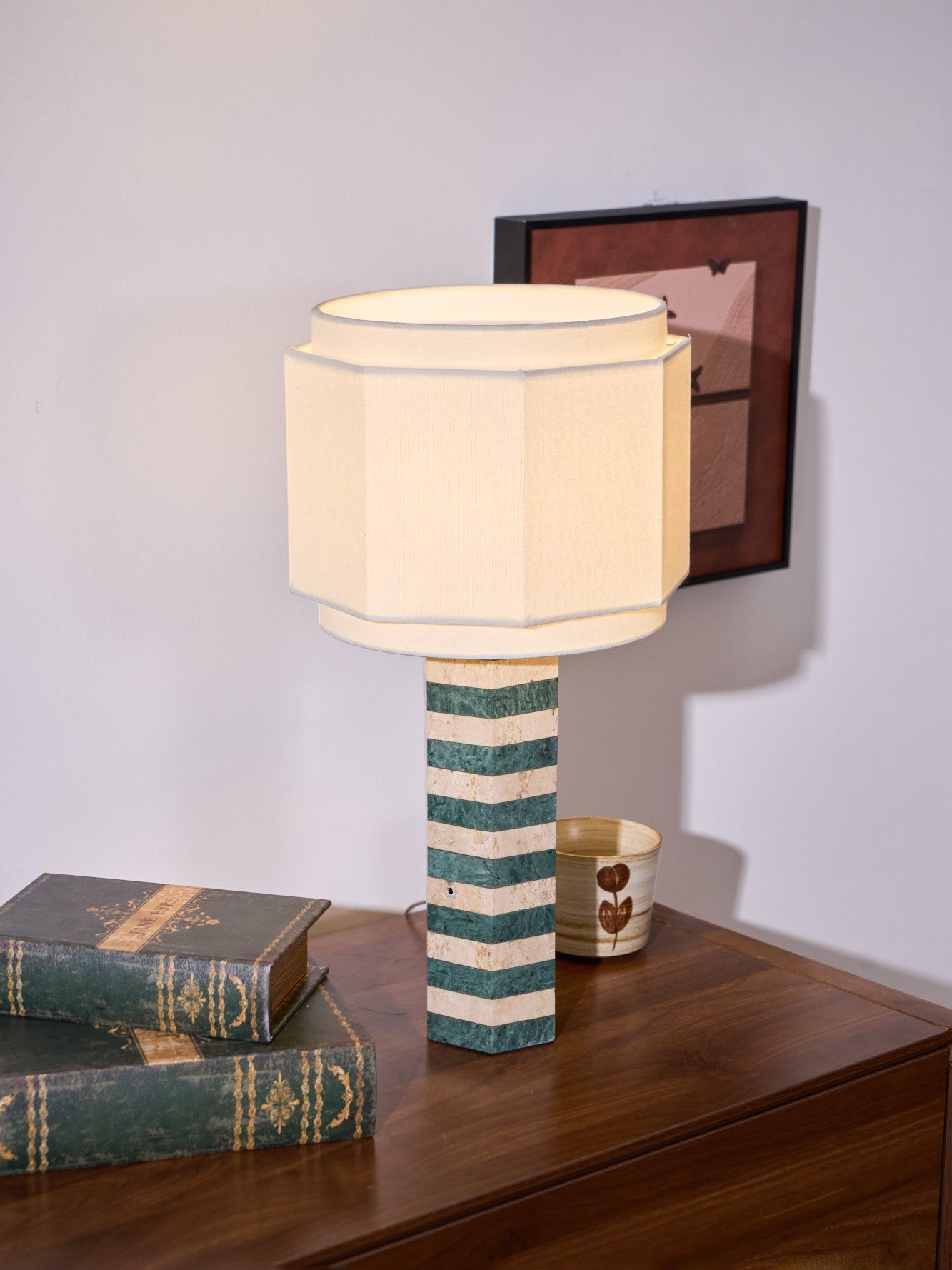 Modari Striped Stone Table Lamp - Blowlighting