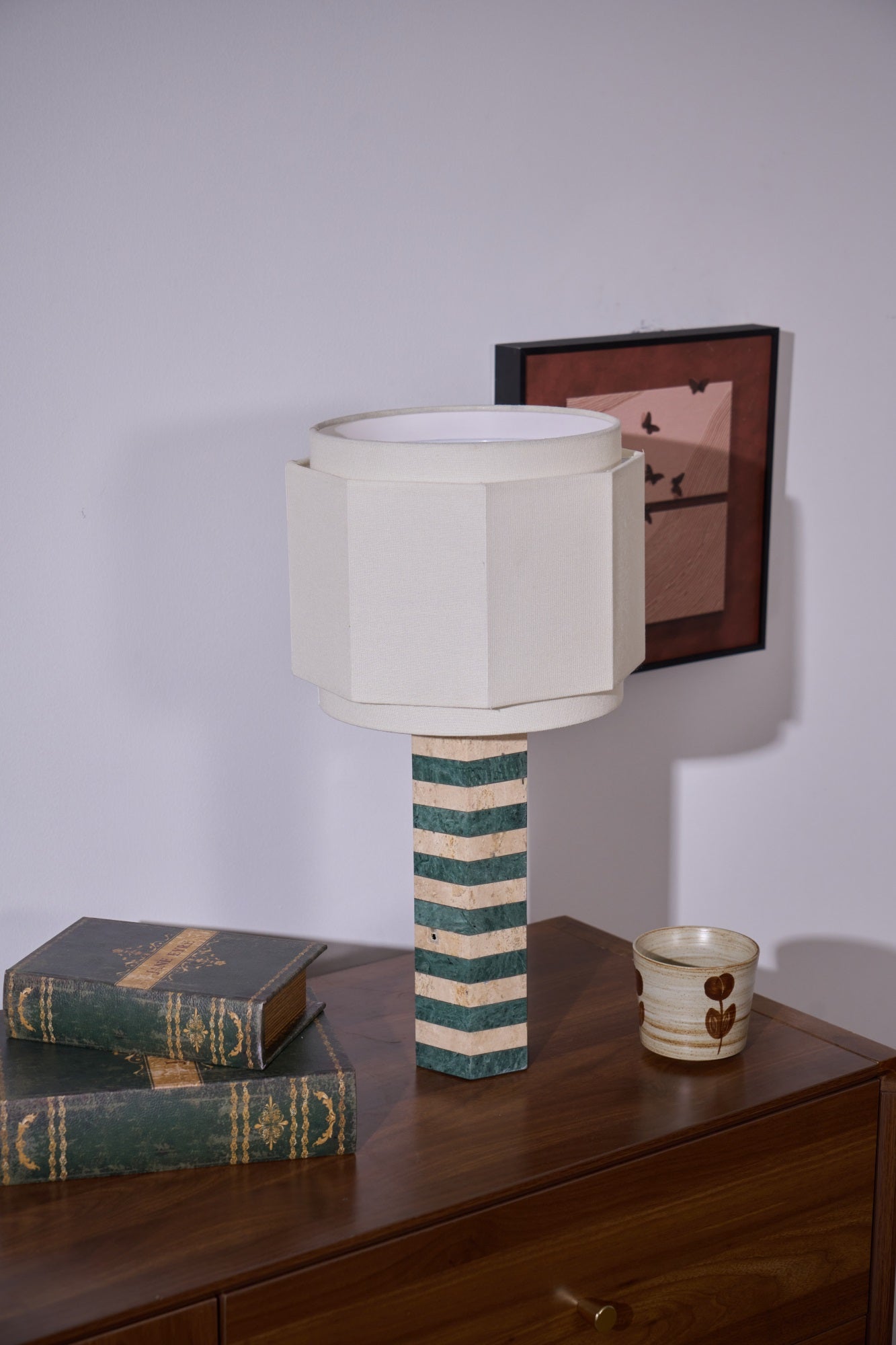 Modari Striped Stone Table Lamp - Blowlighting