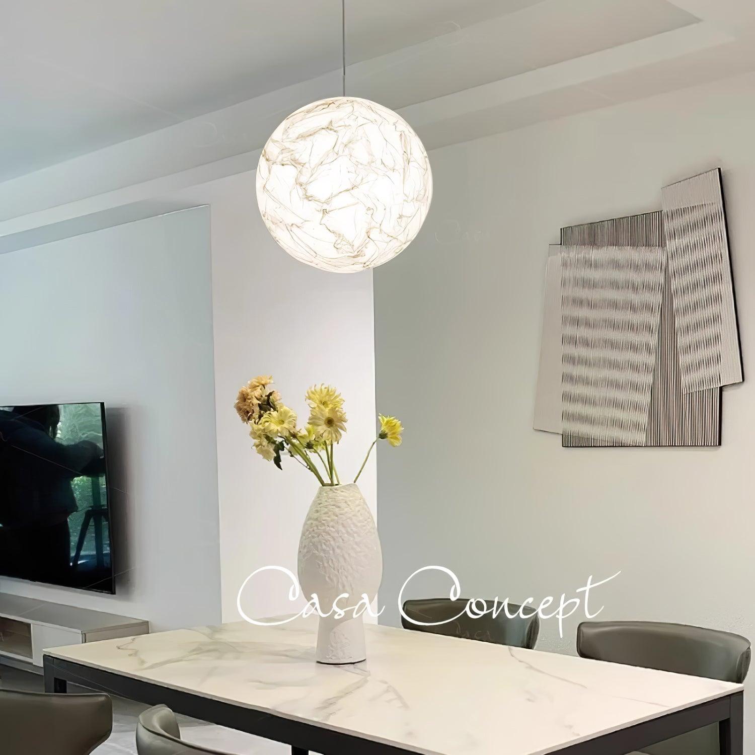 Globe Minimalist Silk Pendant Lamp - Blowlighting