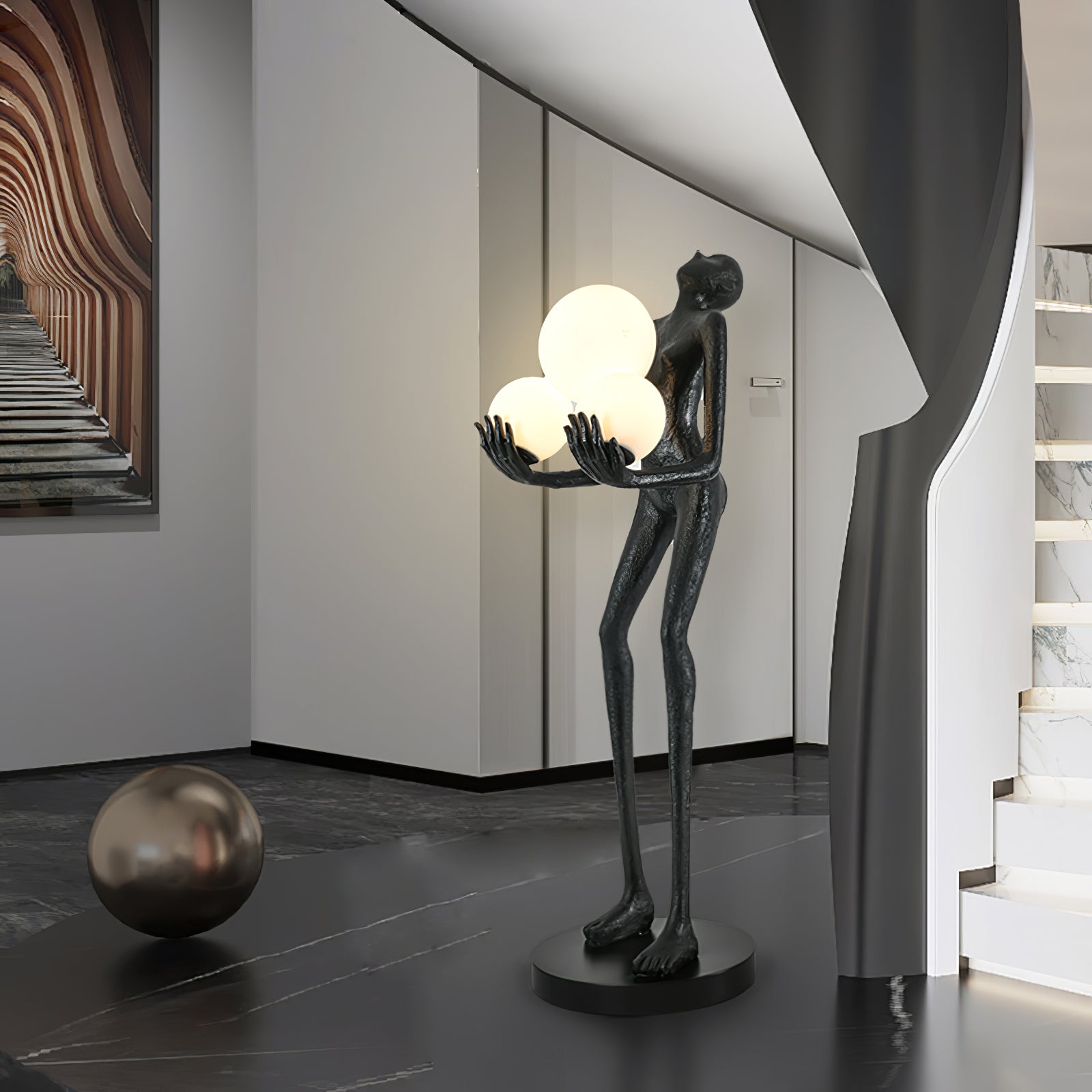 Erthearae Abstract Iron Floor Lamp - Blowlighting