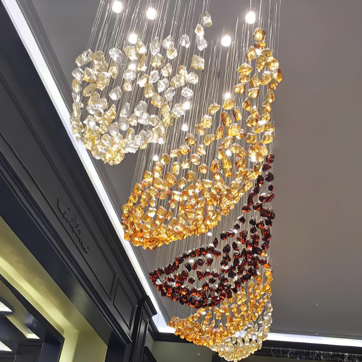 Veshaa Postmodern Luxury Stone Crystal Chandelier - Blowlighting