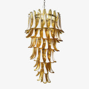 Aurora Chandelier Amber White Murano Spiral Petals - Blowlighting