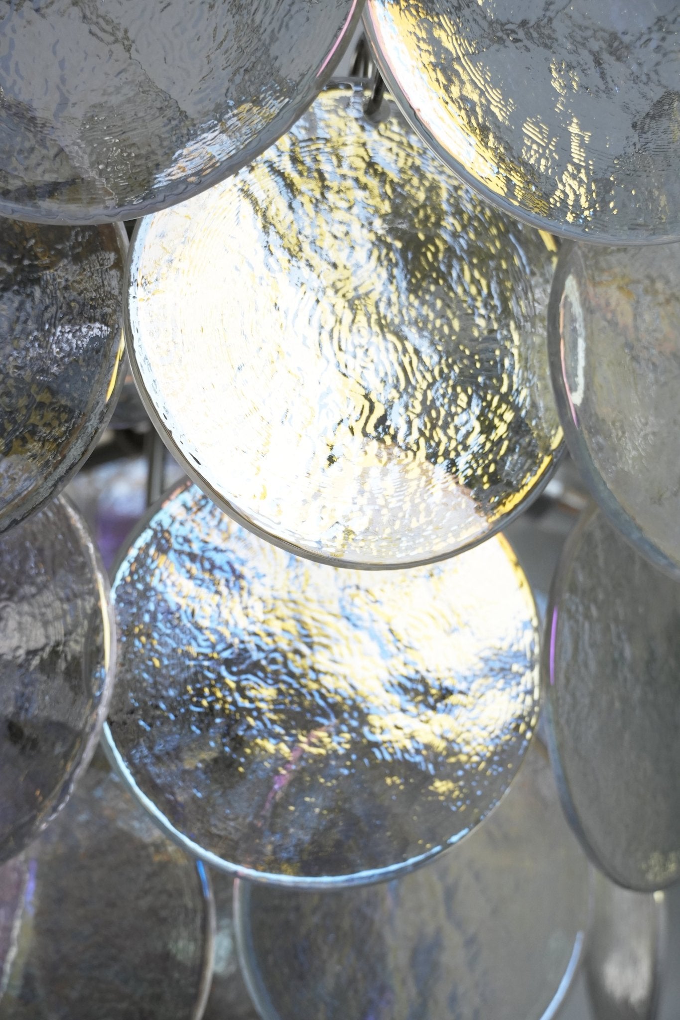 Aurora Chandelier Iridescent Murano Glass Disc - Blowlighting