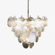 Aurora Chandelier Iridescent Murano Glass Disc - Blowlighting