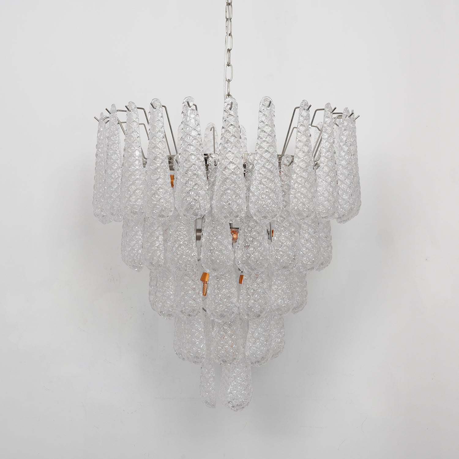 Aurora Chandelier Clear Droplets Murano Glass Waterfall Diamond - Blowlighting
