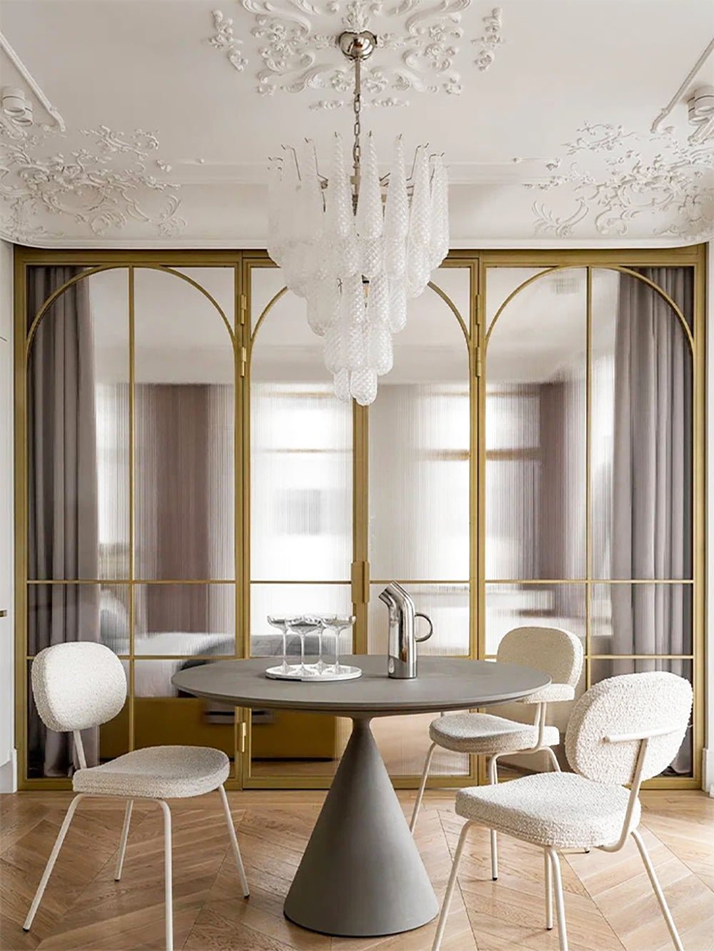 Aurora Chandelier Clear Droplets Murano Glass Waterfall Diamond - Blowlighting