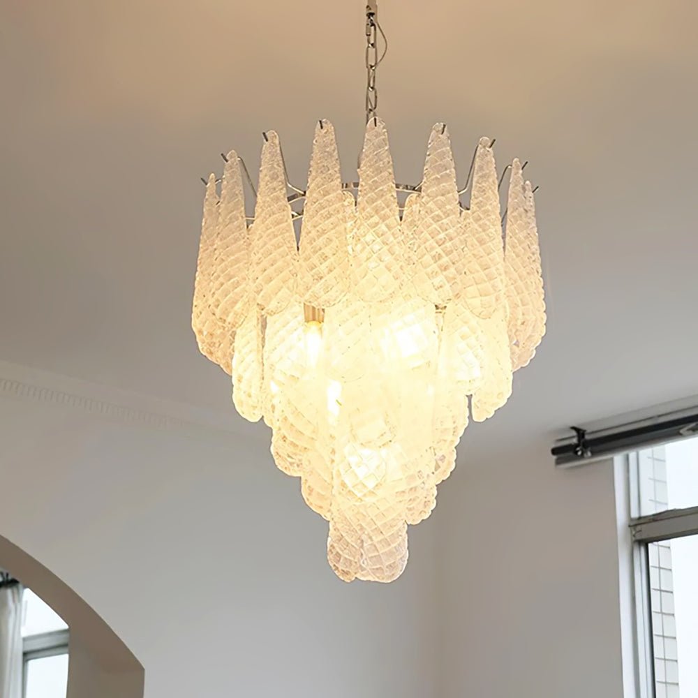 Aurora Chandelier Clear Droplets Murano Glass Waterfall Diamond - Blowlighting