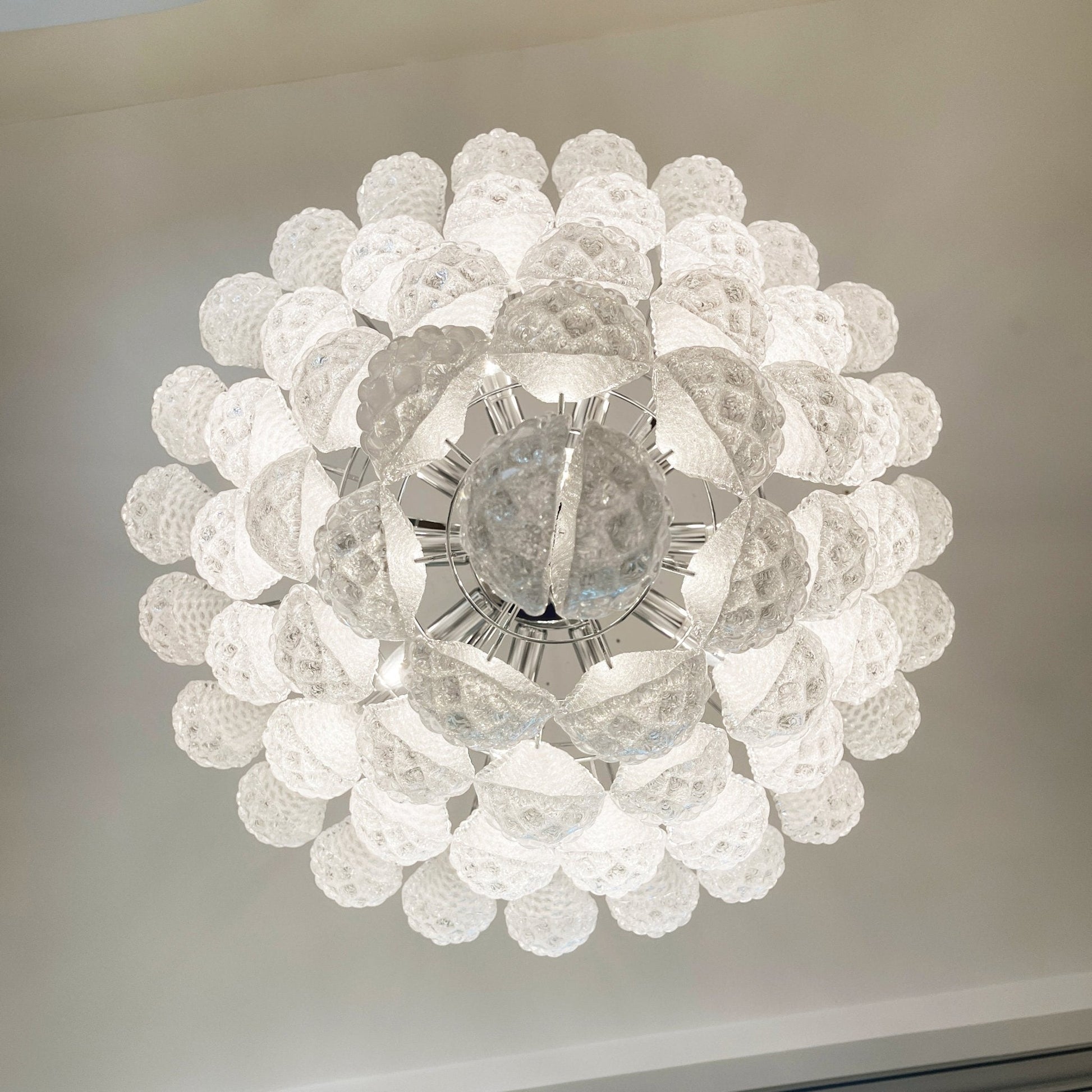 Aurora Chandelier Clear Droplets Murano Glass Waterfall Diamond - Blowlighting