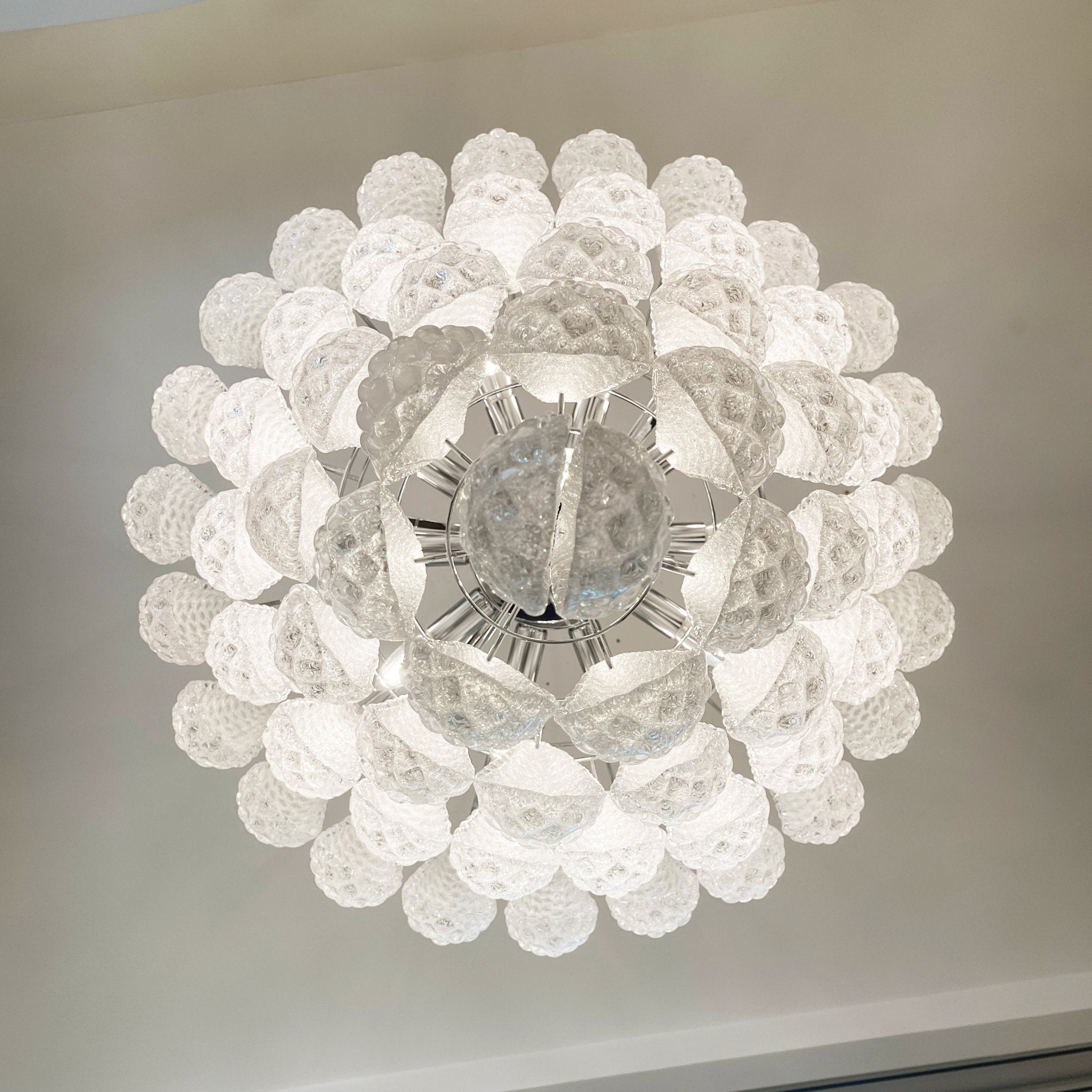 Aurora Chandelier Clear Droplets Murano Glass Waterfall Diamond - Blowlighting