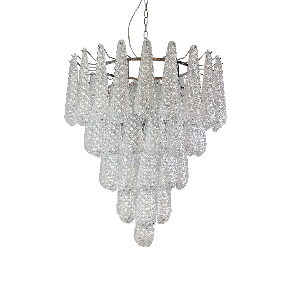 Aurora Chandelier Clear Droplets Murano Glass Waterfall Diamond - Blowlighting