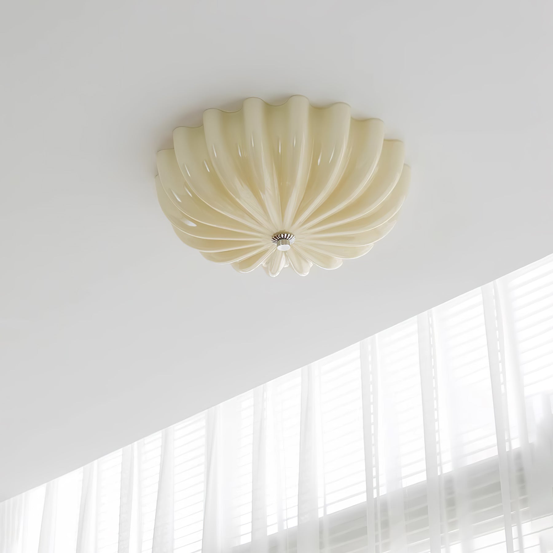 Aurora Ceiling Lamp Murano Blown Glass Shell Inspired - Blowlighting