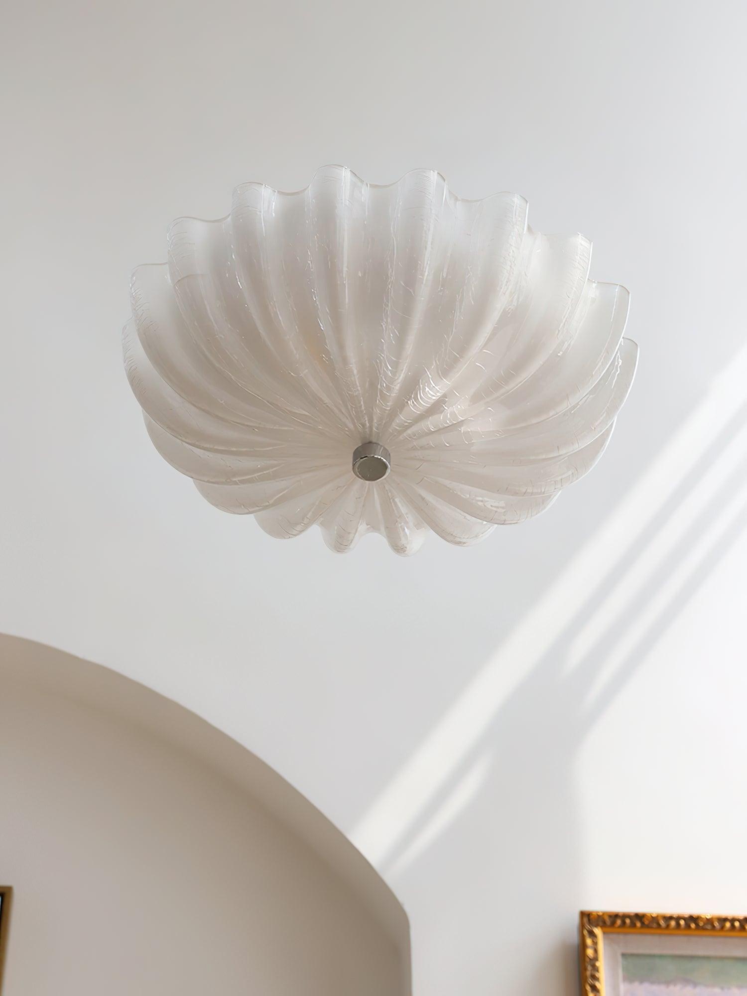 Aurora Ceiling Lamp Murano Blown Glass Shell Inspired - Blowlighting
