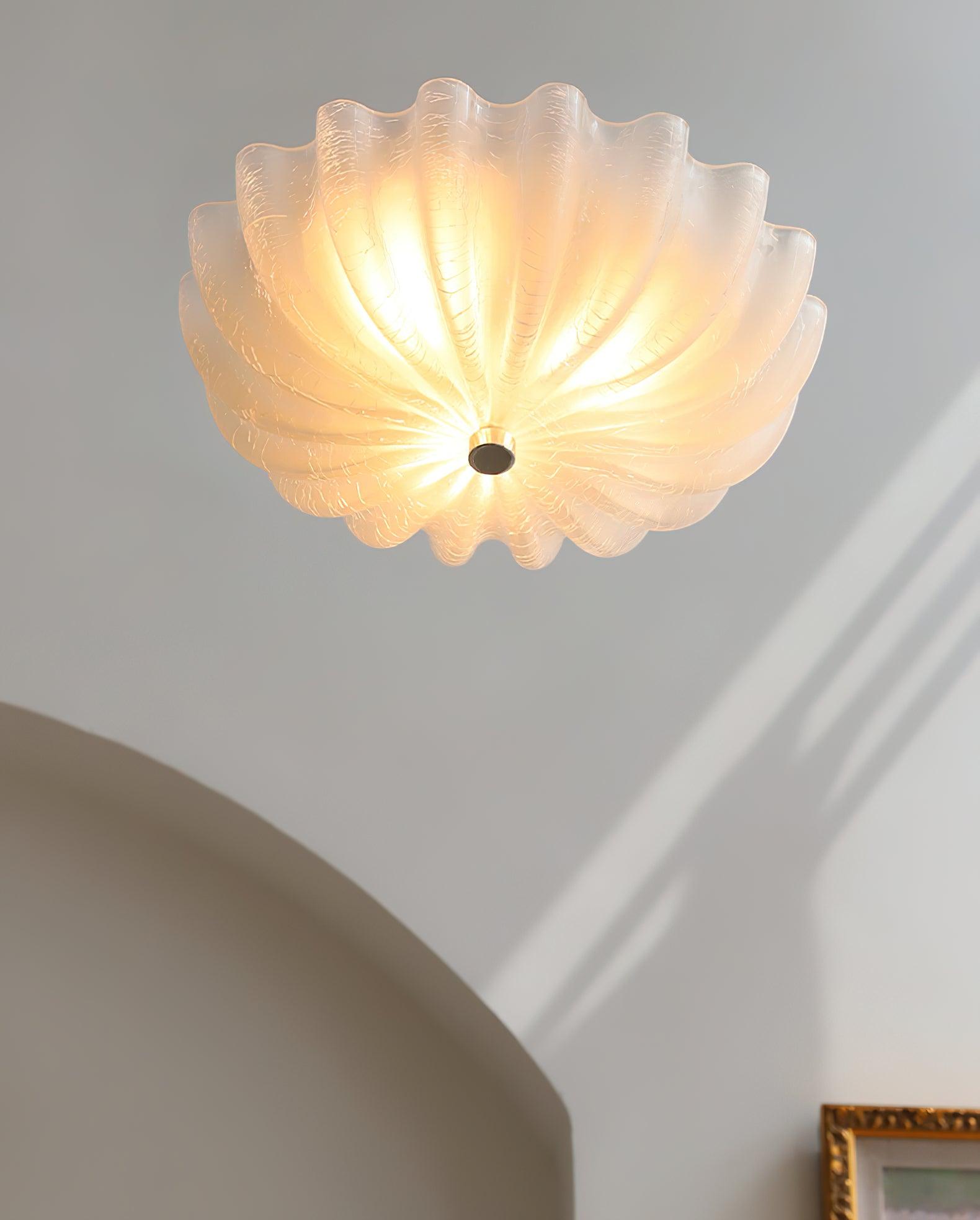 Aurora Ceiling Lamp Murano Blown Glass Shell Inspired - Blowlighting