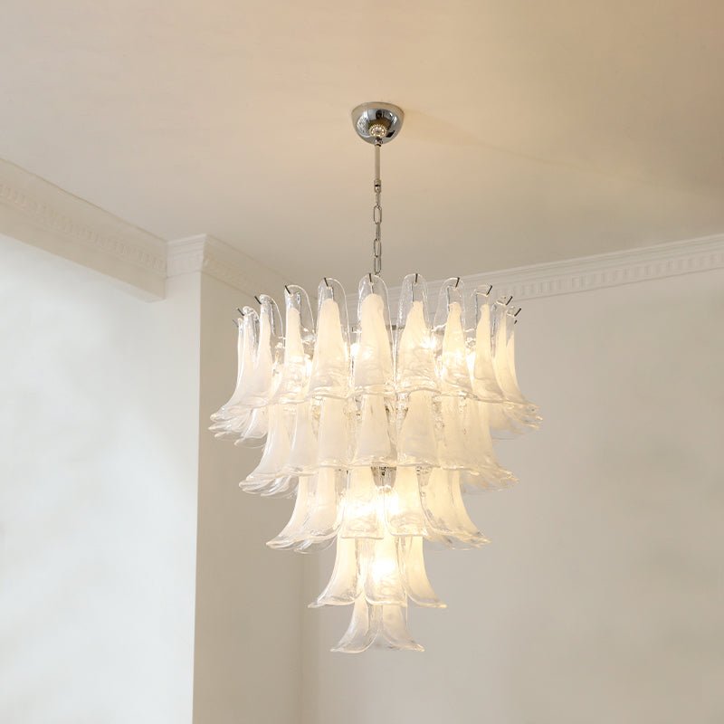 Aurora Chandelier Murano Glass Petals Vintage - Blowlighting