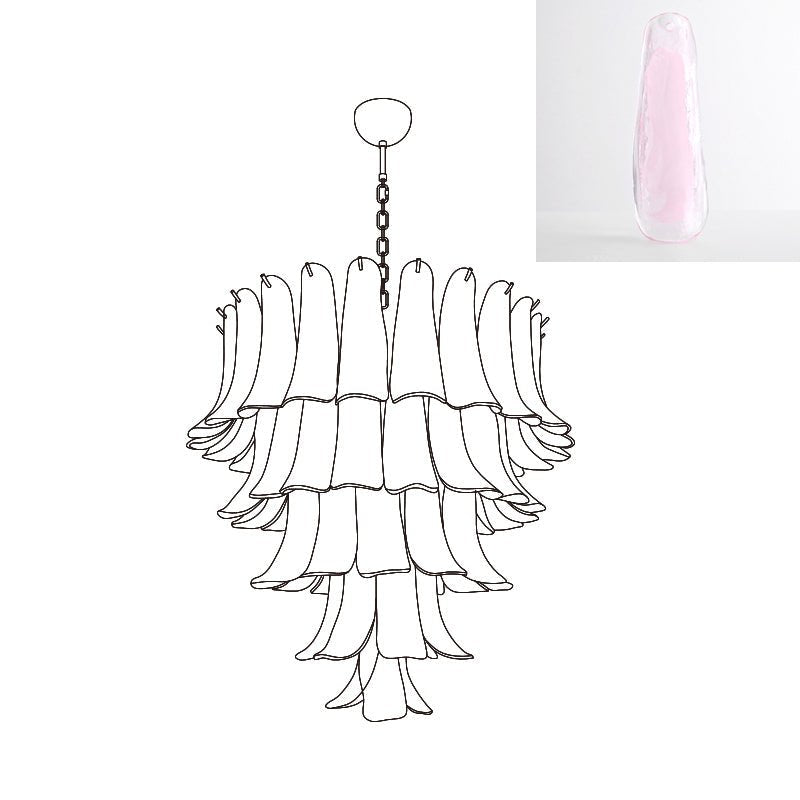 Aurora Chandelier Murano Glass Petals Vintage - Blowlighting