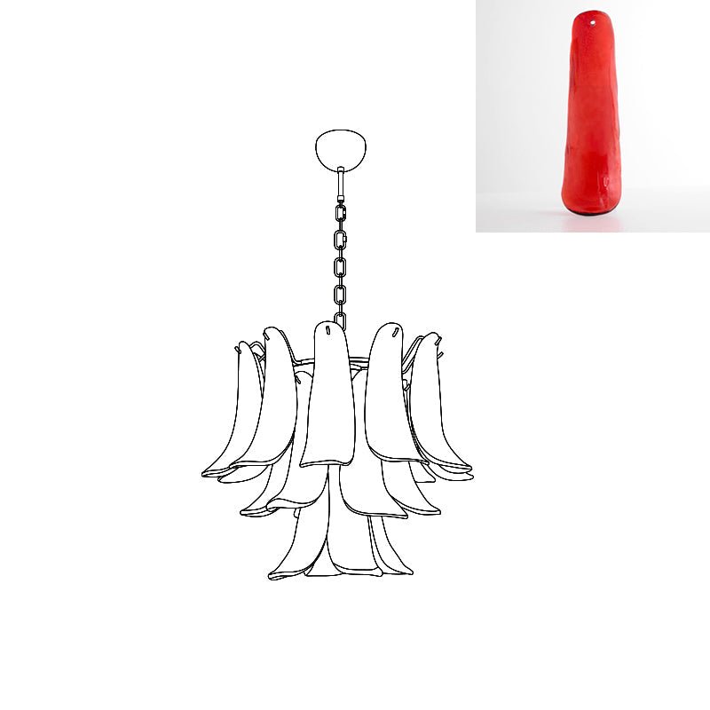 Aurora Chandelier Murano Glass Petals Vintage - Blowlighting