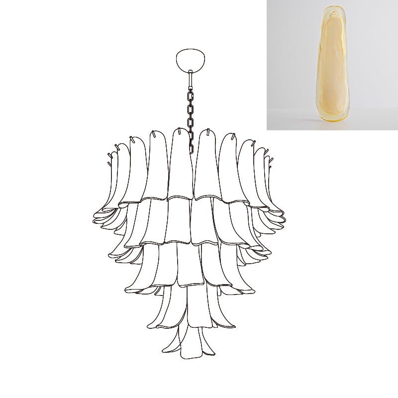 Aurora Chandelier Murano Glass Petals Vintage - Blowlighting