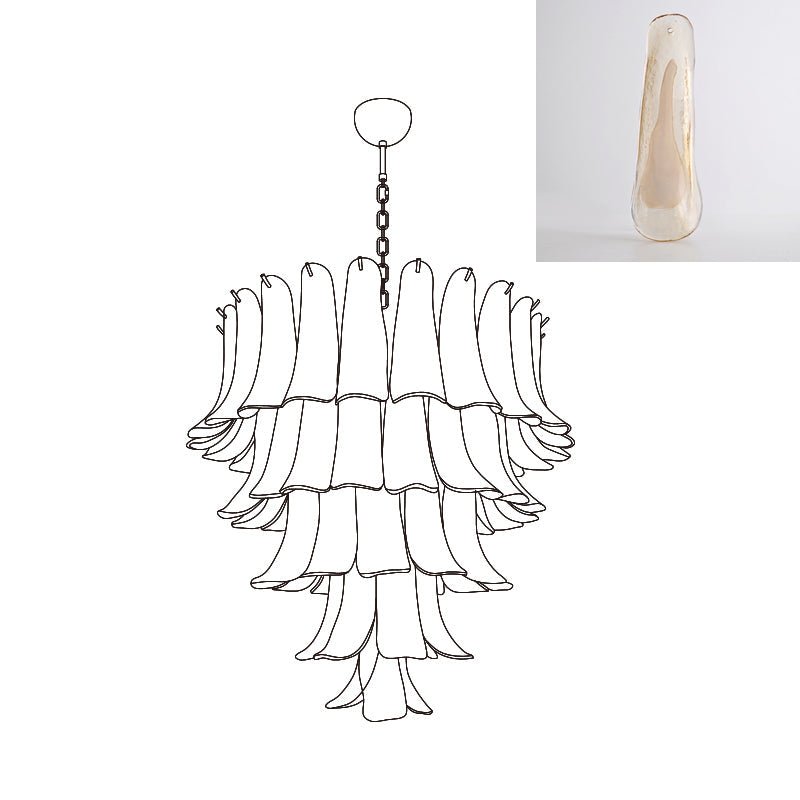 Aurora Chandelier Murano Glass Petals Vintage - Blowlighting