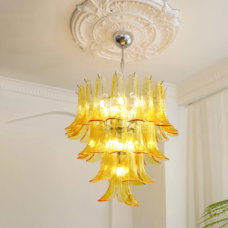 Aurora Chandelier Murano Glass Petals Vintage - Blowlighting