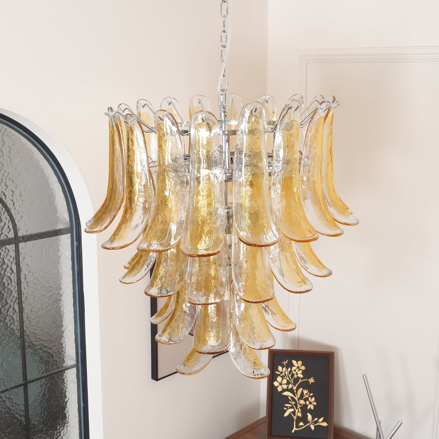 Aurora Chandelier Murano Glass Petals Vintage - Blowlighting