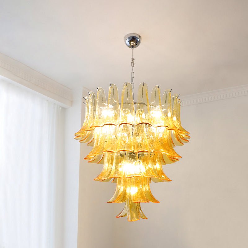 Aurora Chandelier Murano Glass Petals Vintage - Blowlighting