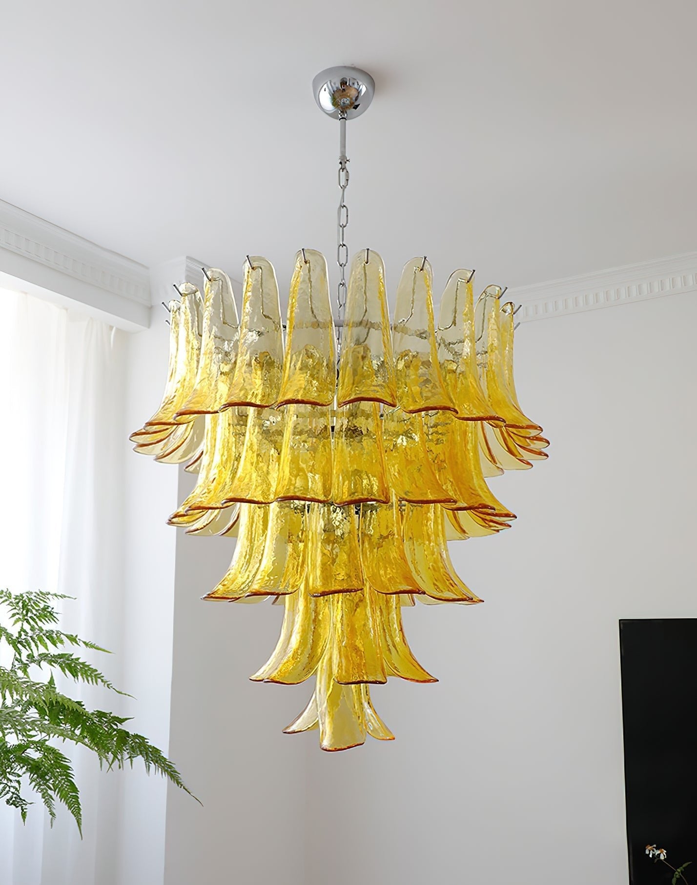 Aurora Chandelier Murano Glass Petals Vintage - Blowlighting