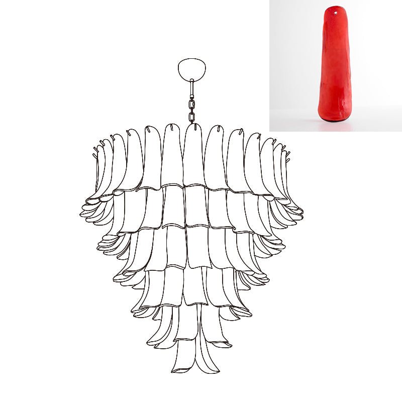 Aurora Chandelier Murano Glass Petals Vintage - Blowlighting