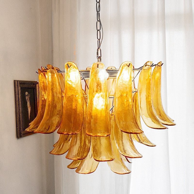 Aurora Chandelier Murano Glass Petals Vintage - Blowlighting