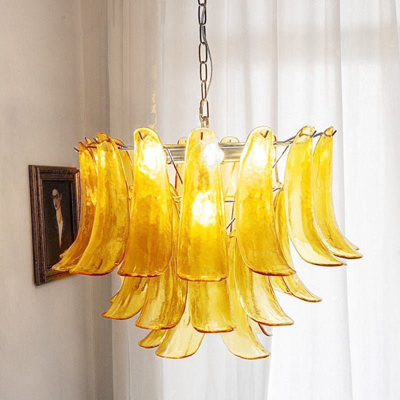 Aurora Chandelier Murano Glass Petals Vintage - Blowlighting