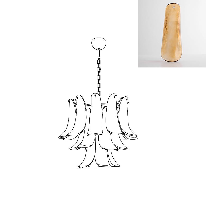 Aurora Chandelier Murano Glass Petals Vintage - Blowlighting