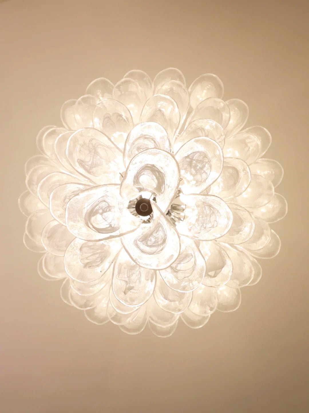 Aurora Chandelier Clear Murano Glass Petal Vintage - Blowlighting