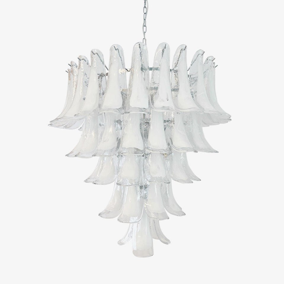 Aurora Chandelier Clear Murano Glass Petal Vintage - Blowlighting
