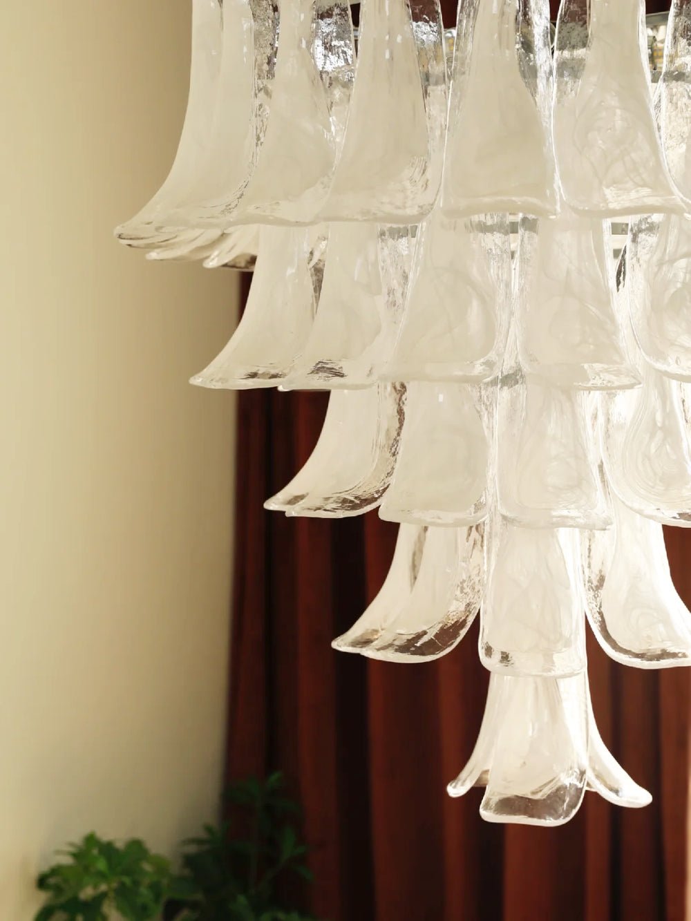 Aurora Chandelier Clear Murano Glass Petal Vintage - Blowlighting