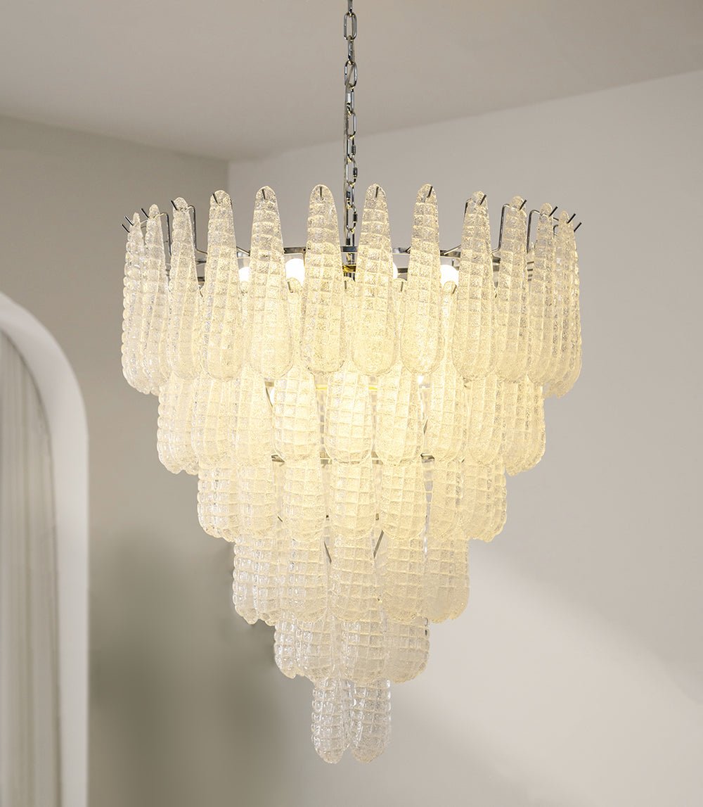 Aurora Chandelier Pinecone Murano Glass Textured Luxury - Blowlighting
