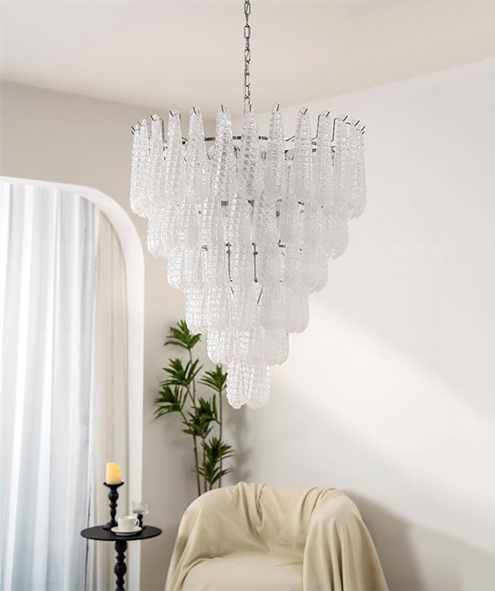 Aurora Chandelier Pinecone Murano Glass Textured Luxury - Blowlighting