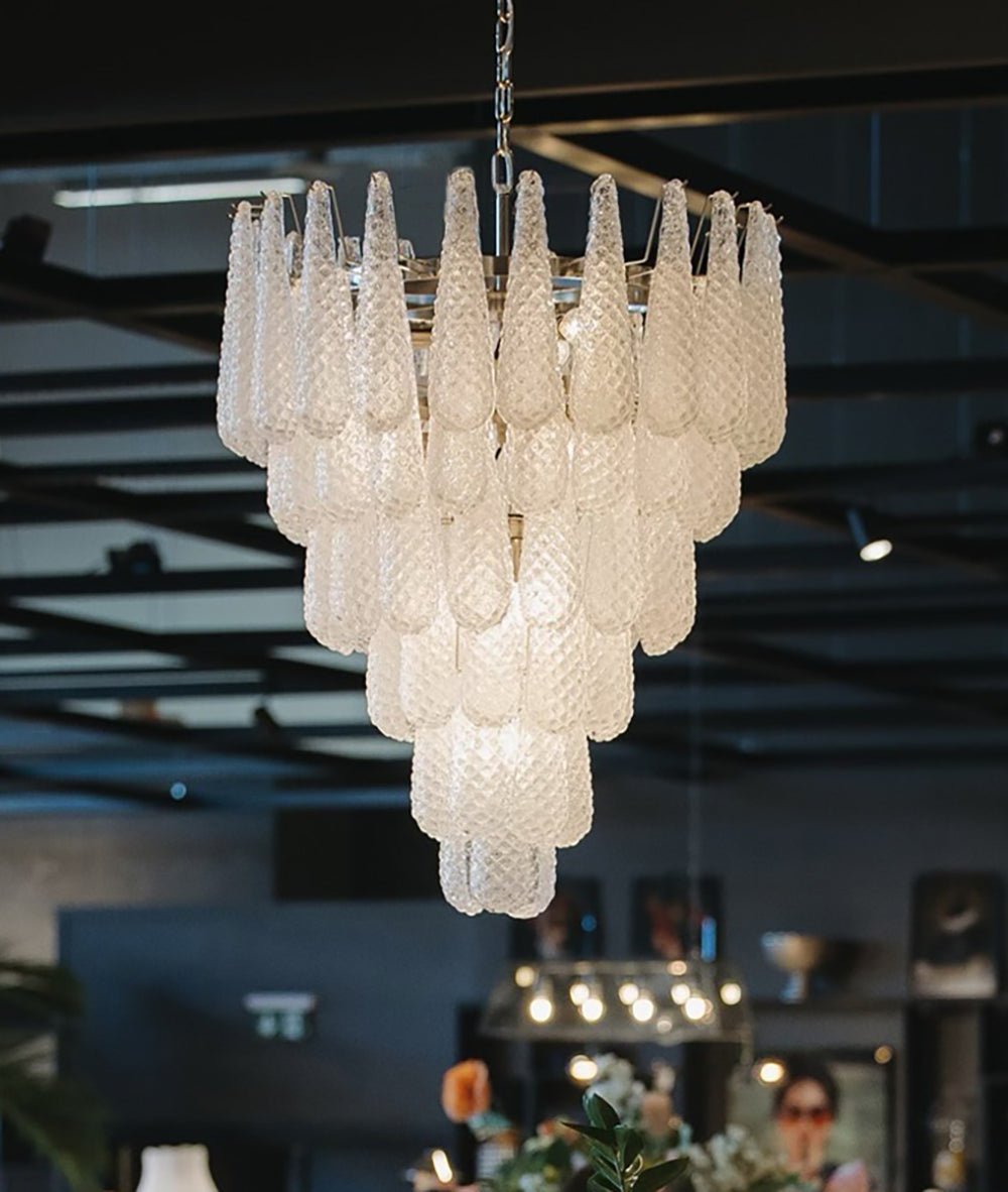 Aurora Chandelier Pinecone Murano Glass Textured Luxury - Blowlighting