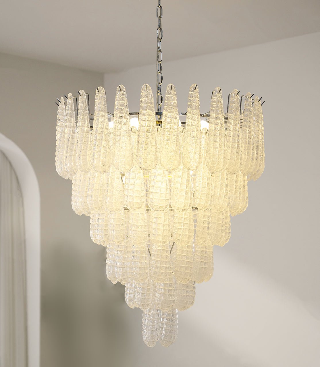 Aurora Chandelier Pinecone Murano Glass Textured Luxury - Blowlighting