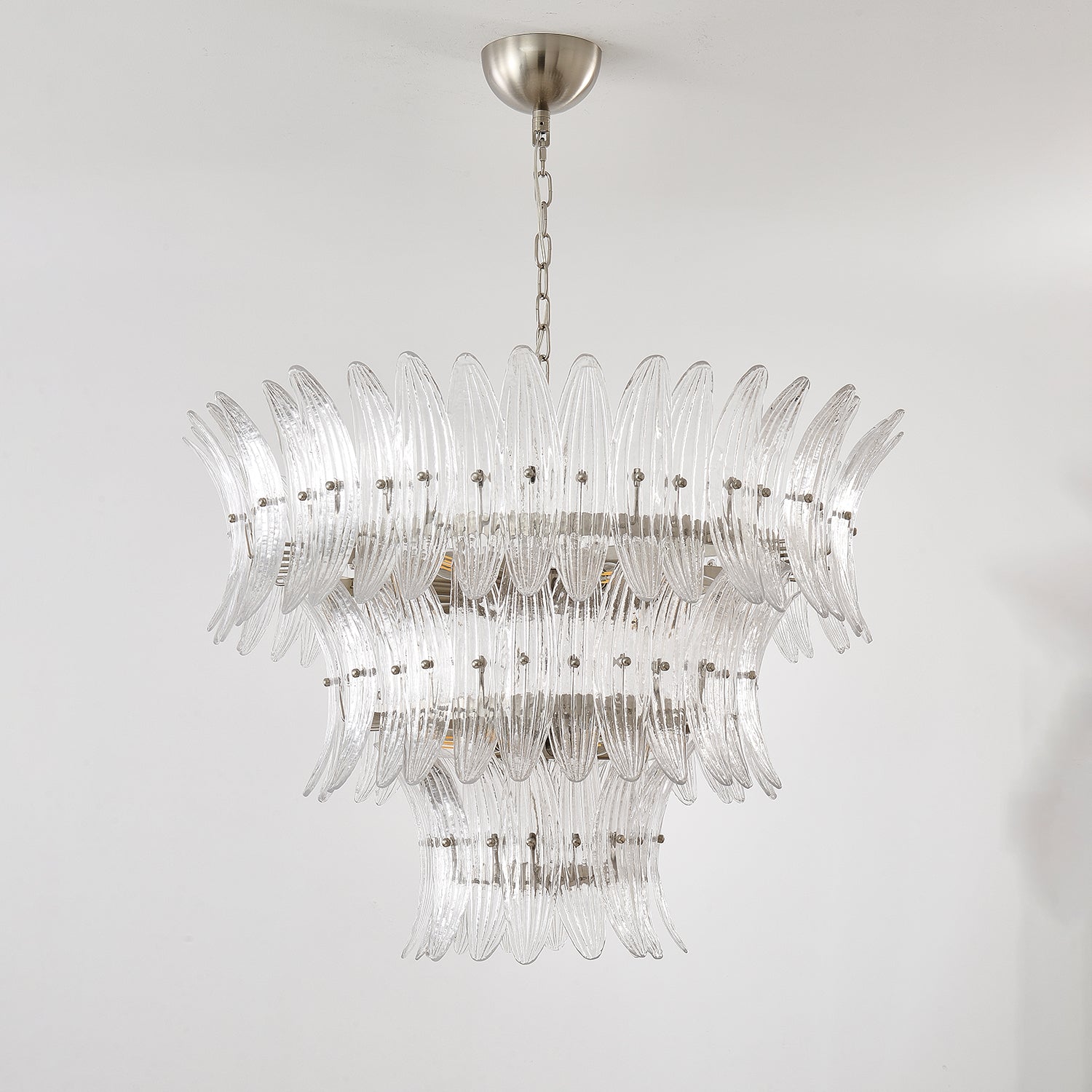 Aurora Chandelier Murano Glass Palmette Leaf Tiered - Blowlighting