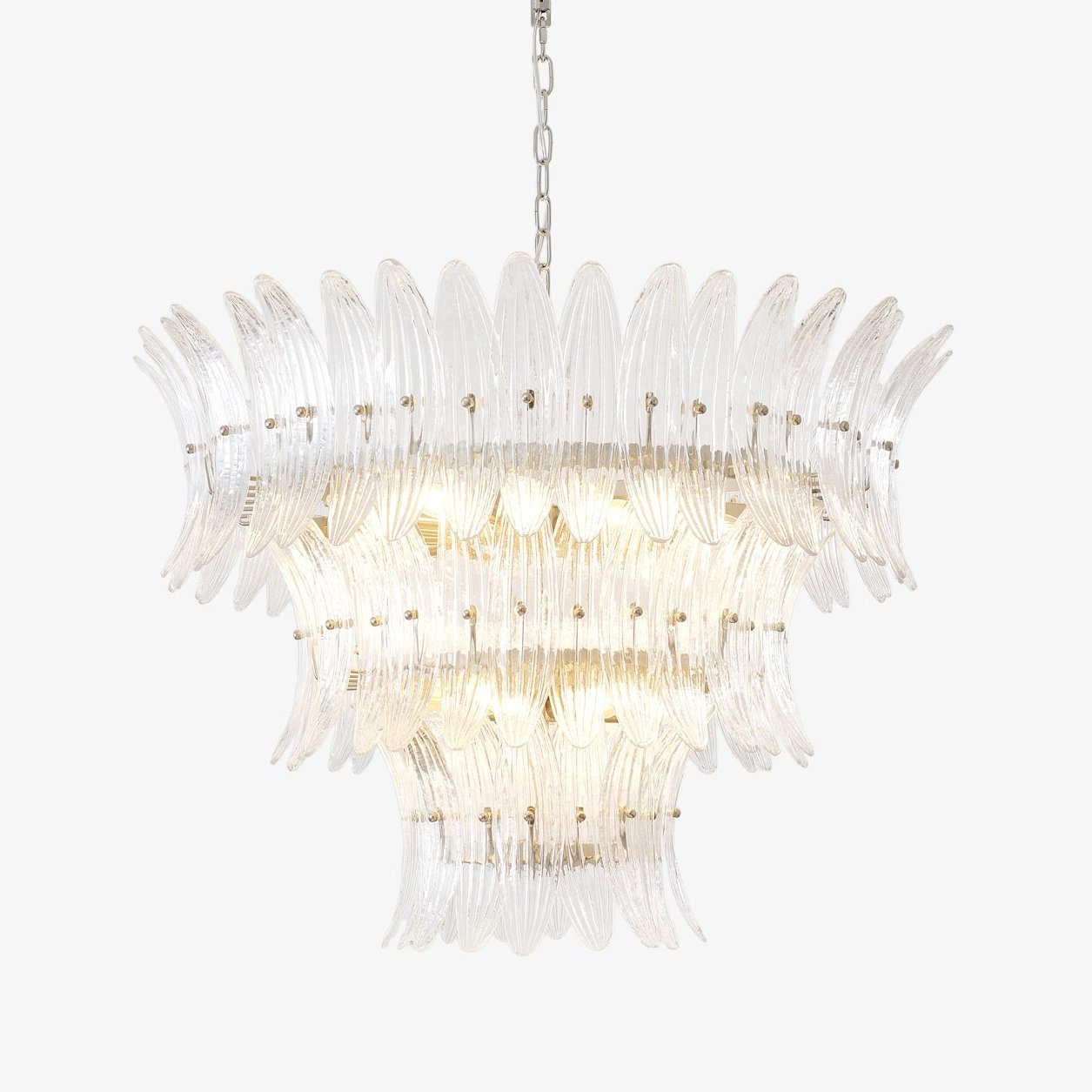 Aurora Chandelier Murano Glass Palmette Leaf Tiered - Blowlighting