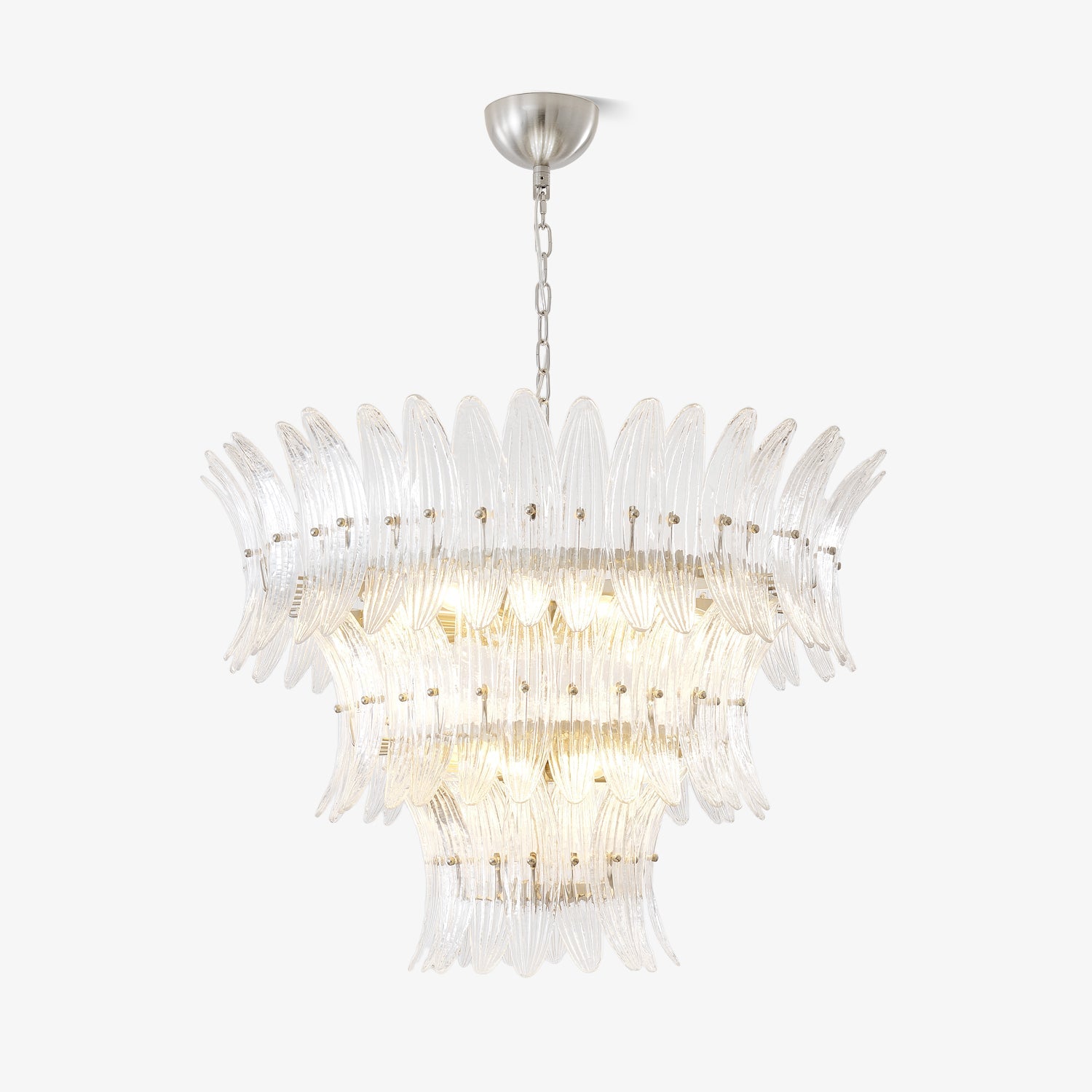 Aurora Chandelier Murano Glass Palmette Leaf Tiered - Blowlighting