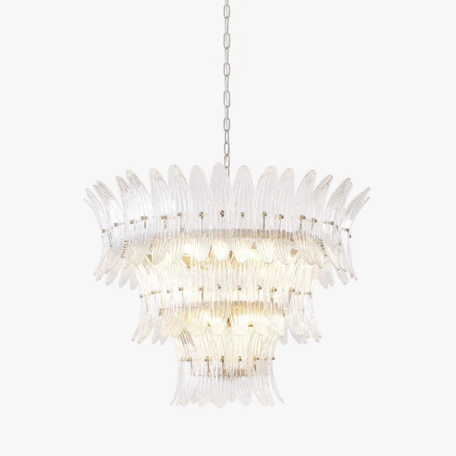 Aurora Chandelier Murano Glass Palmette Leaf Tiered - Blowlighting