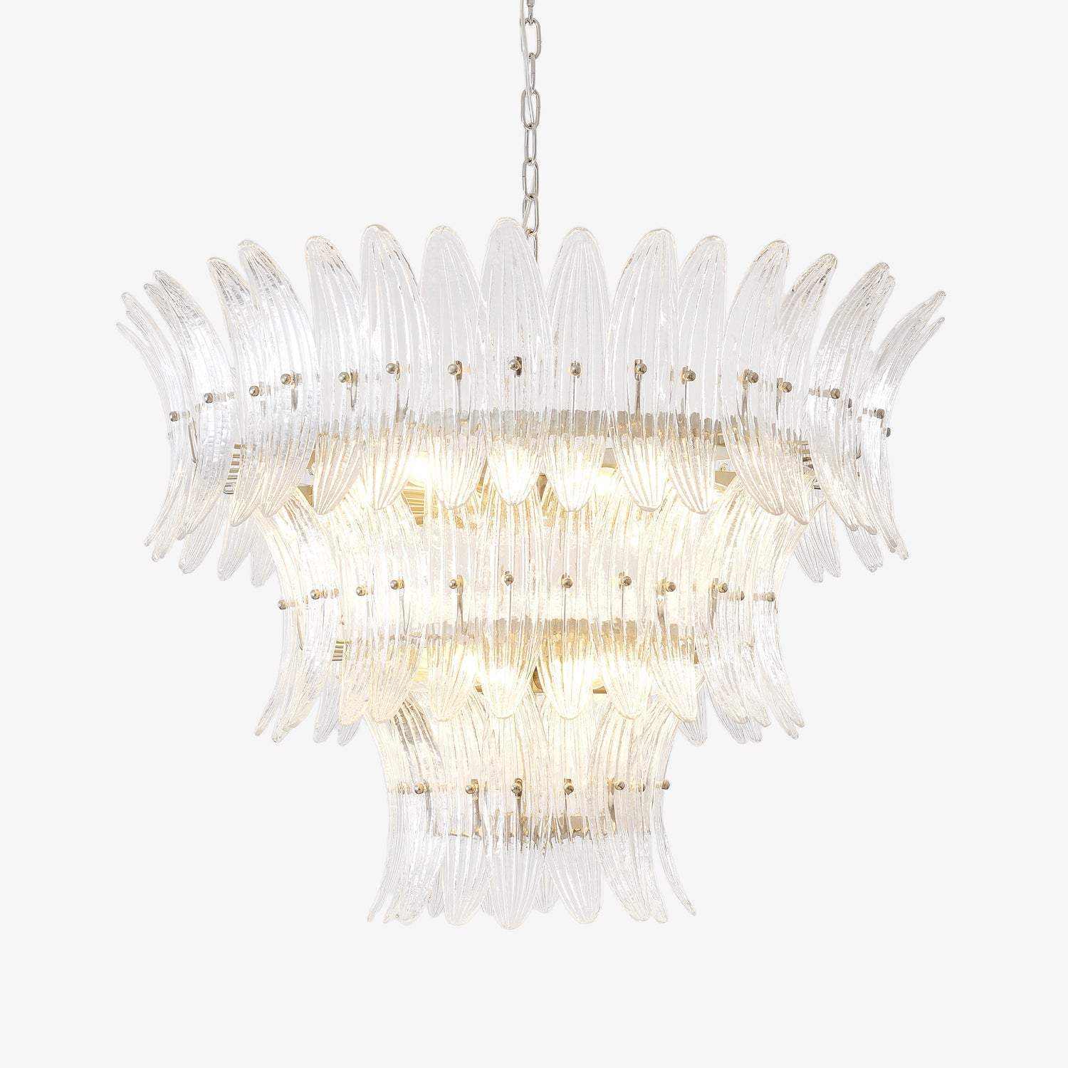 Aurora Chandelier Murano Glass Palmette Leaf Tiered - Blowlighting