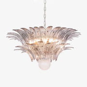 Aurora Chandelier Palmette Clear Murano Glass Leaf Layered - Blowlighting