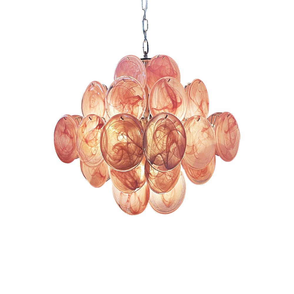 Aurora Chandelier Pink Disc Layered Artistic - Blowlighting